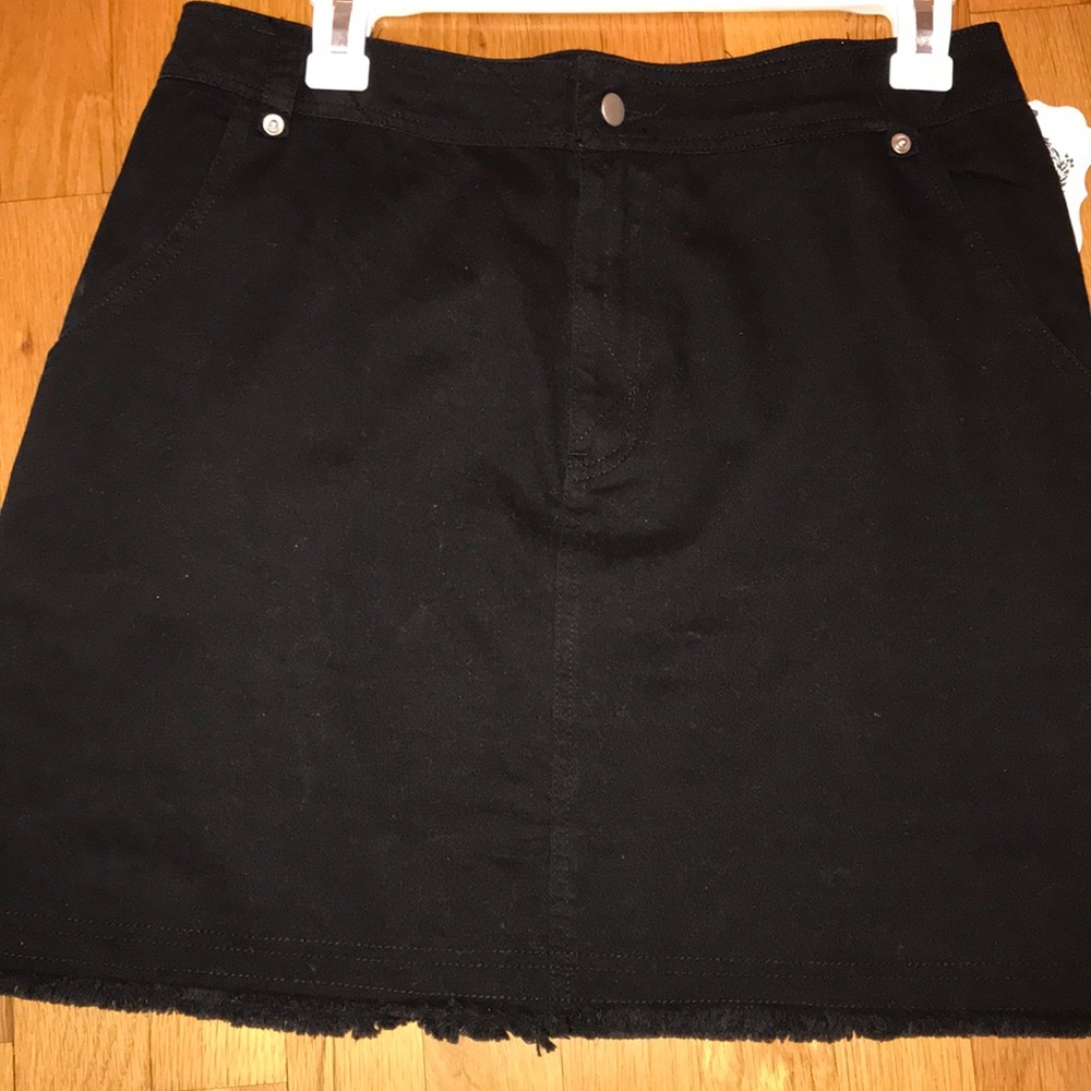 Black denim skirt